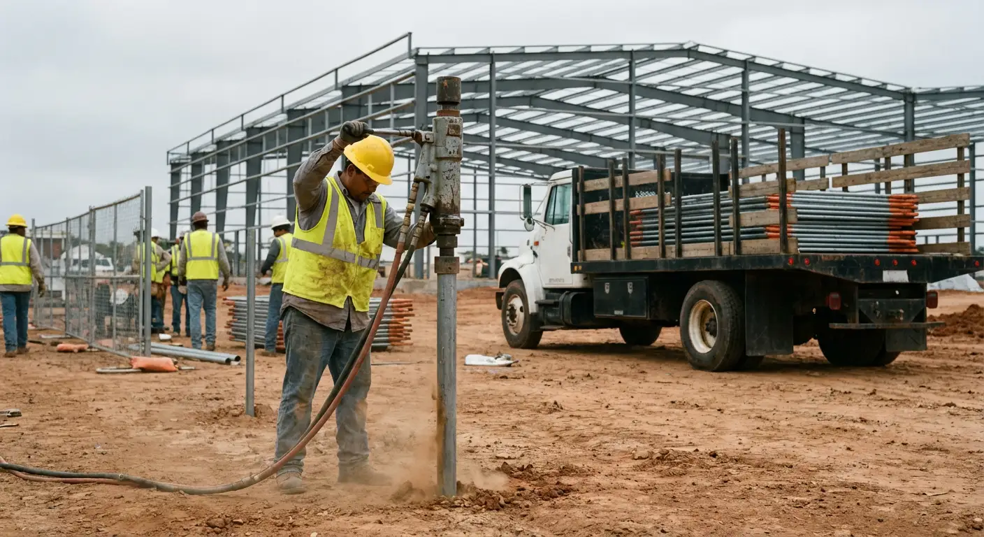 Industrial fencing installation site in Roxbury, MA