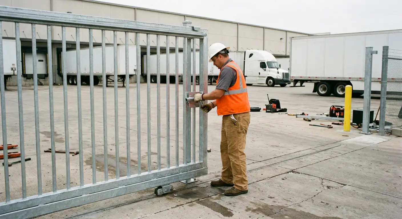 Heavy-duty temporary fencing installation in Roxbury
