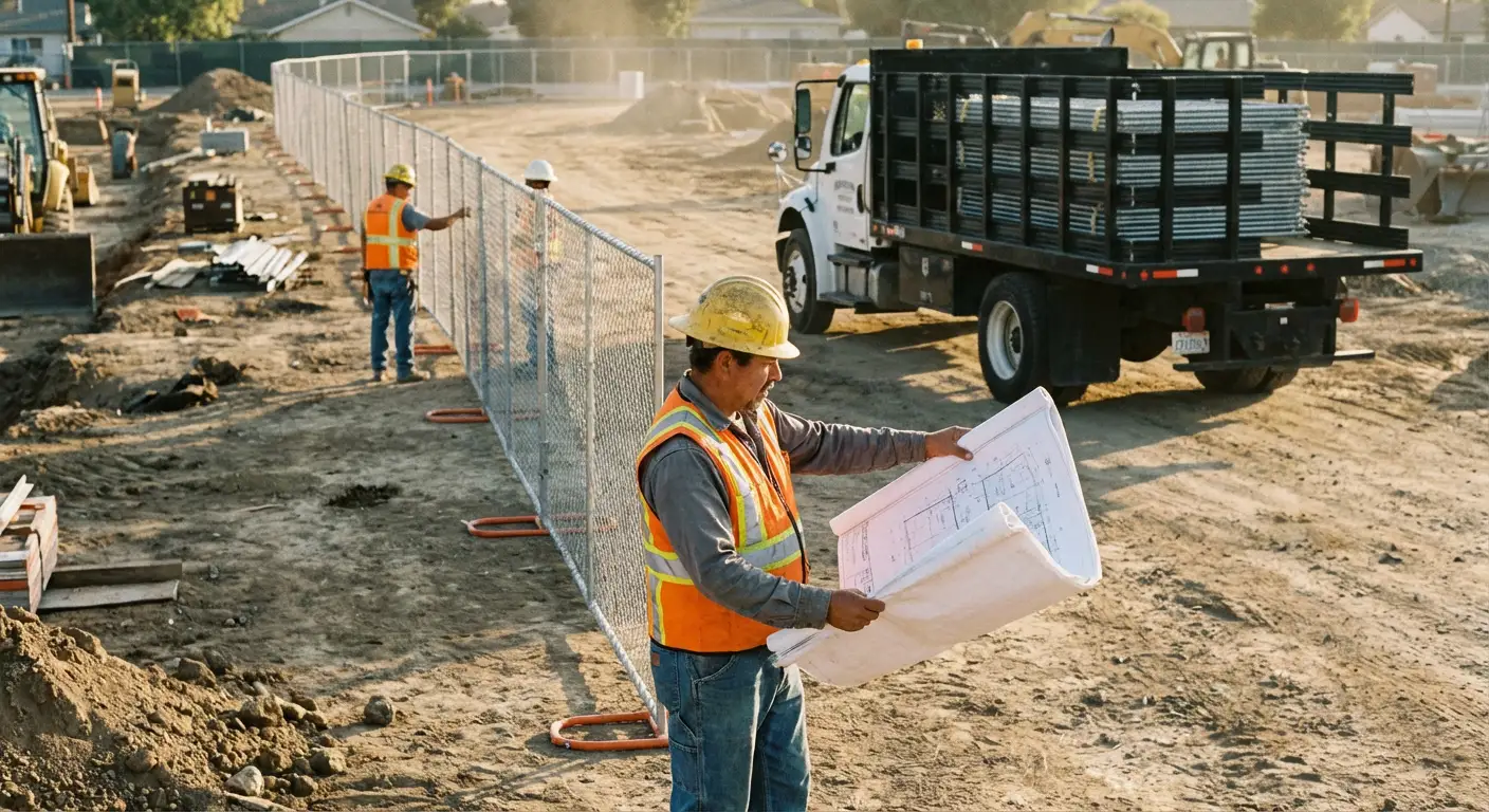 Post-driven fencing installation site in Roxbury, MA