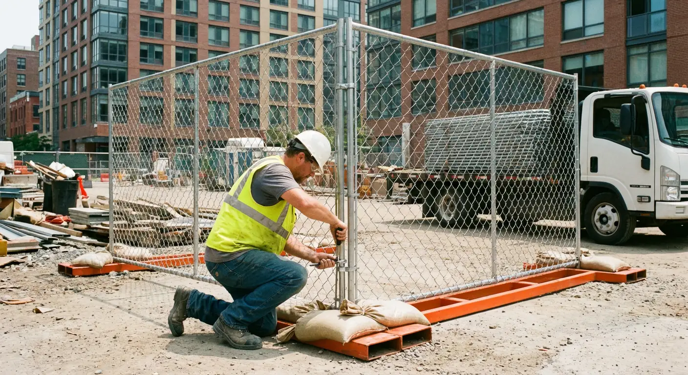 Temporary fence rental services in North Roxbury