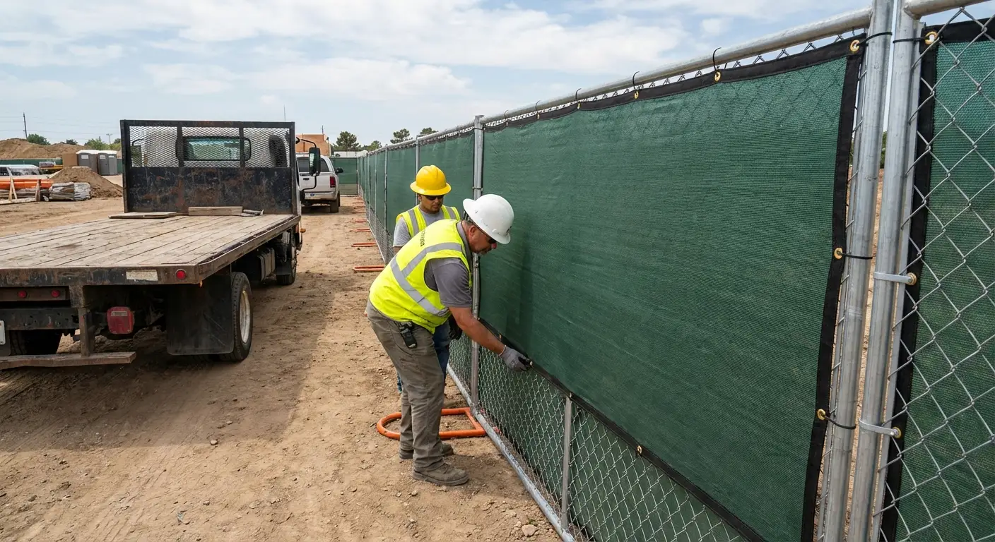 Temporary fence and barricade delivery truck in Roxbury, MA