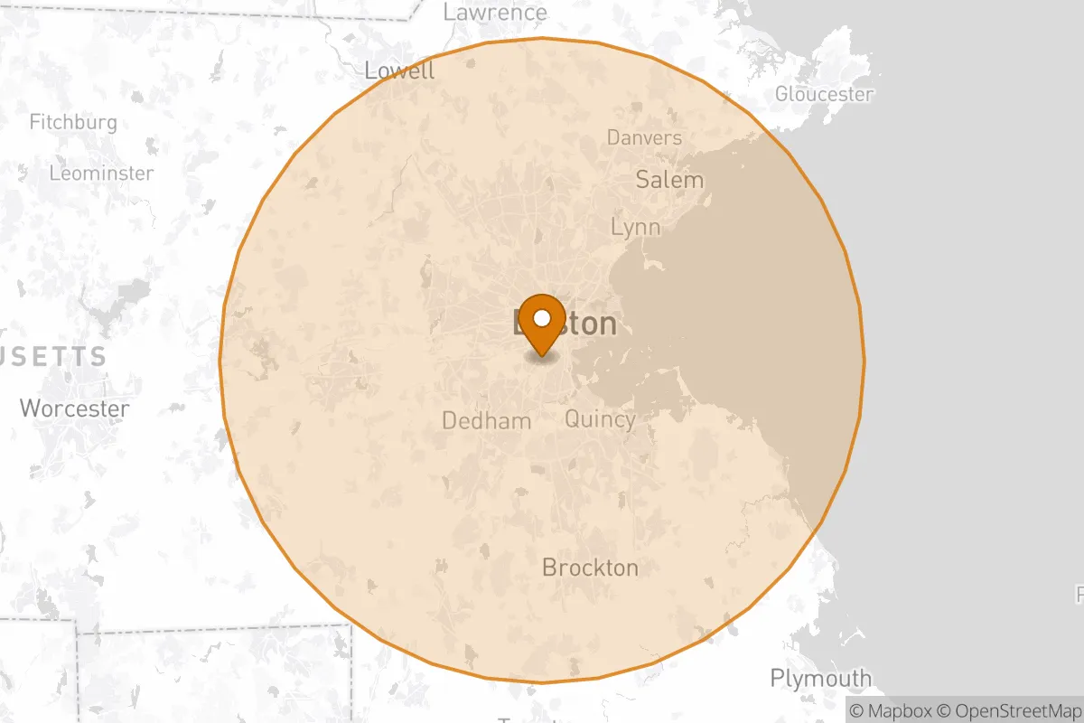 service area service area map in Roxbury, MA